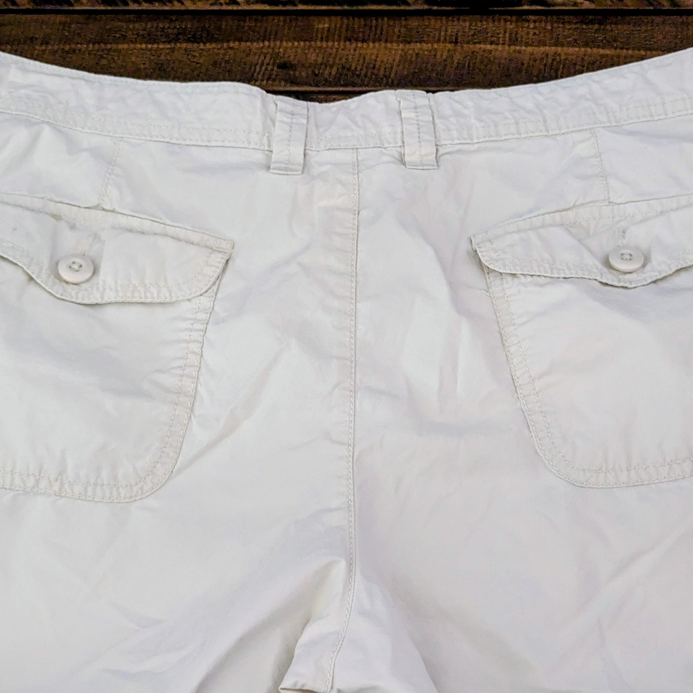 Ralph Lauren Shorts Women’s Size 14 Ivory Classic Chino Mid Rise Cotton Pockets - Picture 8 of 12